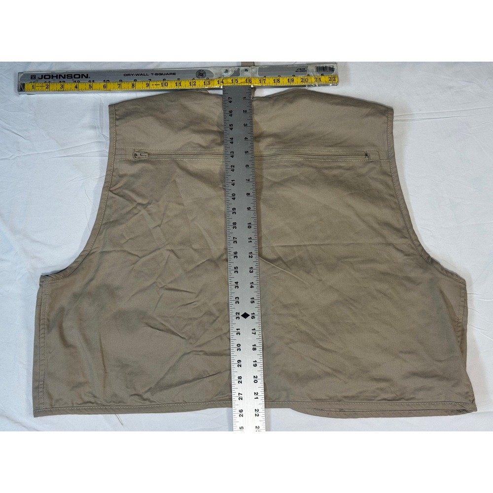 Crystal River Mens 2XL Khaki Cotton Fly Fishing Vest Multi Pocket CR/FV1 Tan - Picture 4 of 6